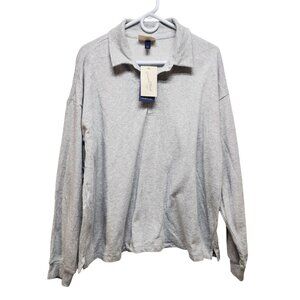 Universal Thread Heather Mens Gray Size XXL Long Sleeve Polo Shirt Casual